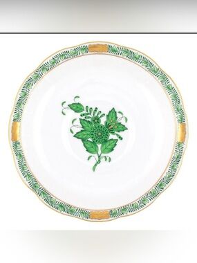 Herend Chinese Bouquet 6” Green Tea Saucer Oriental Inspired Hand Painted